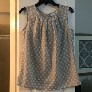 Grey polka dot blouse